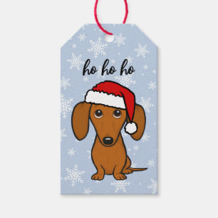 Dachshund Santa Cute Christmas Wiener Dog Holiday Gift Tags