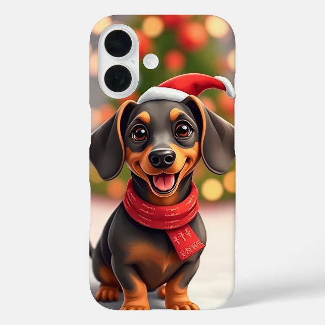 Dachshund santa dog Case-Mate iPhone case (Back)