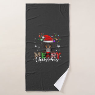Dachshund Santa Dog Merry Christmas Oversized T-Sh Bath Towel