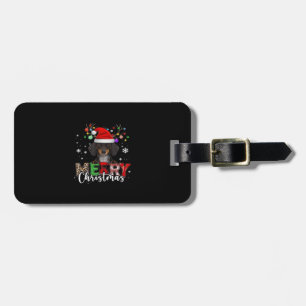 Dachshund Santa Dog Merry Christmas Oversized T-Sh Luggage Tag