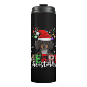 Dachshund Santa Dog Merry Christmas Oversized T-Sh Thermal Tumbler