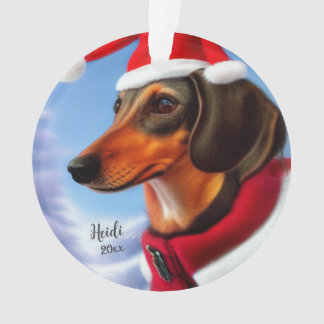 Dachshund, Santa Dog, Personalise,Christmas Ornament