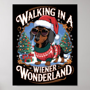 Dachshund Santa Hat Christmas Costume Dog Lover Do Poster