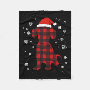 Dachshund Santa Hat Dog Lover Christmas  Fleece Blanket