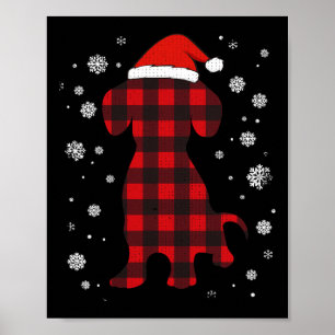 Dachshund Santa Hat Dog Lover Christmas Poster
