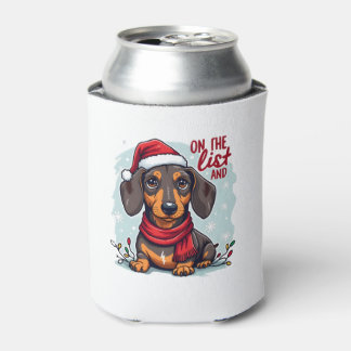 Dachshund Santa On The Naughty List Dachshund Chri Can Cooler