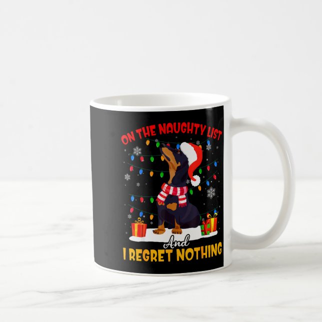 Dachshund Santa On The Naughty List Dachshund Chri Coffee Mug (Right)