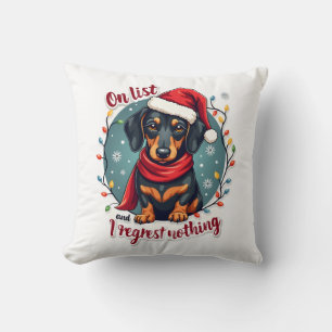Dachshund Santa On The Naughty List Dachshund Chri Cushion