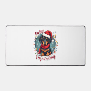Dachshund Santa On The Naughty List Dachshund Chri Desk Mat