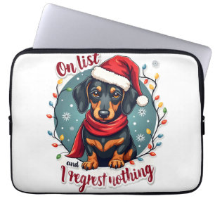 Dachshund Santa On The Naughty List Dachshund Chri Laptop Sleeve