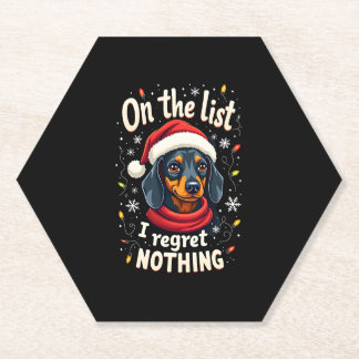 Dachshund Santa On The Naughty List Dachshund Chri Paper Coaster