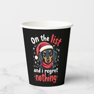 Dachshund Santa On The Naughty List Dachshund Chri Paper Cups