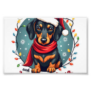 Dachshund Santa On The Naughty List Dachshund Chri Photo Print