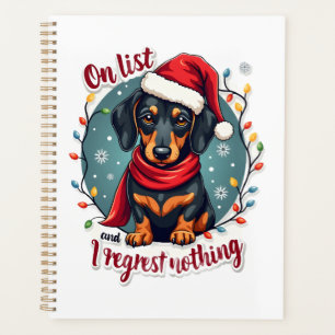 Dachshund Santa On The Naughty List Dachshund Chri Planner