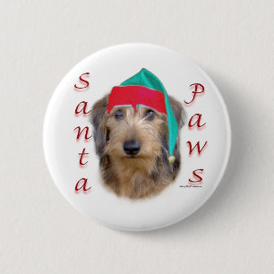 Dachshund Santa Paws 6 Cm Round Badge