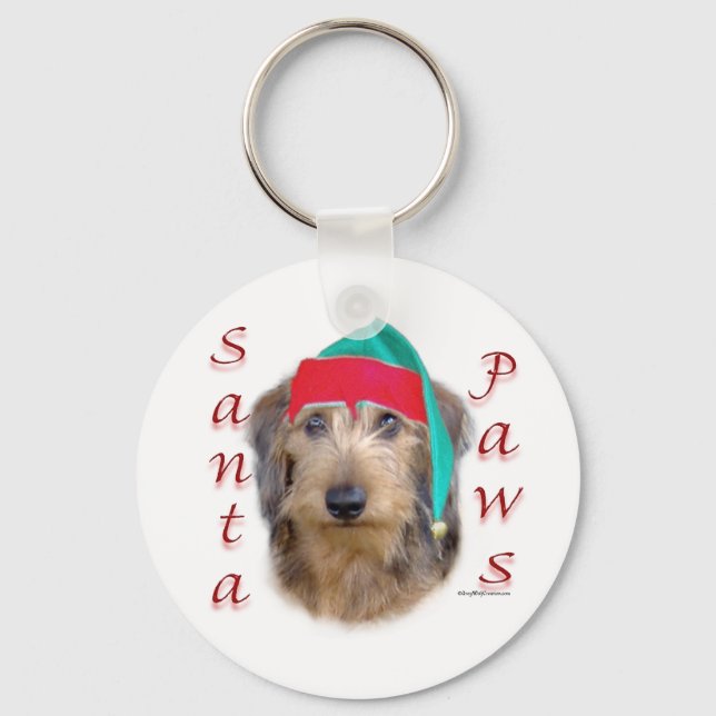 Dachshund Santa Paws Key Ring (Front)