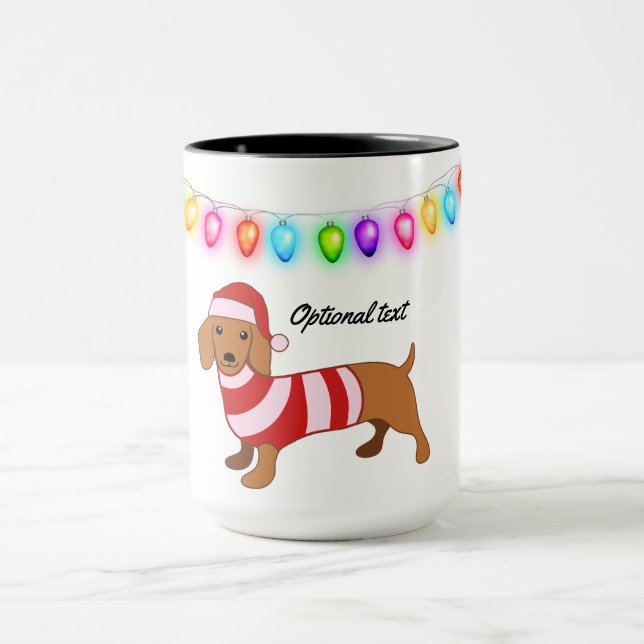 Dachshund Santa Personalised Mug (Center)