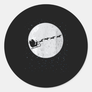 Dachshund Santa Sleigh Wiener Dog Christmas Gift F Classic Round Sticker