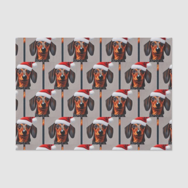 Dachshund Santa  Tissue Paper (Front)