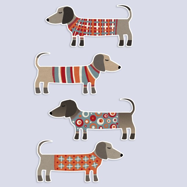 Dachshund Sausage Dog (Fun Dachshund Wiener Sausage Dog sticker set)