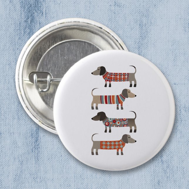 Dachshund Sausage Dog 6 Cm Round Badge (Dachshund Sausage or Wiener Dog button)