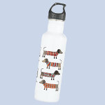 Dachshund Sausage Dog 710 Ml Water Bottle<br><div class="desc">Cute little Dachshund sausage or wiener dogs in woolly knitwear. Perfect for dog lovers and dog walkers. Original art by Nic Squirrell.</div>