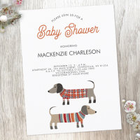 Dachshund Sausage Dog Baby Shower Invitation