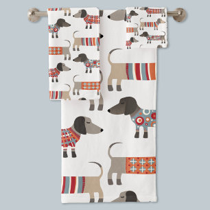 Dachshund Sausage Dog Bath Towel Set