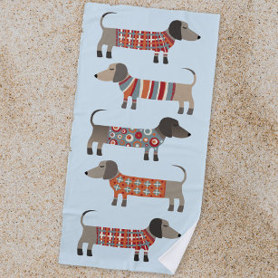 Dachshund Sausage Dog Beach Towel