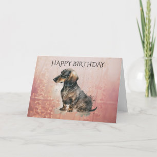 DACHSHUND Sausage Dog card with editable text 