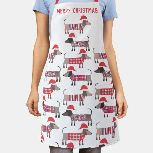 Dachshund Sausage Dog Christmas Holiday Apron