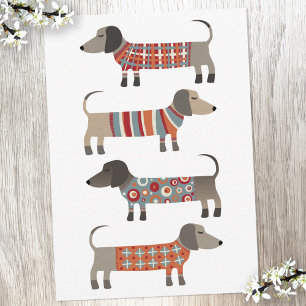 Dachshund Sausage Dog Flat Card