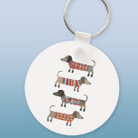 Dachshund Sausage Dog Key Ring<br><div class="desc">Cute and loveable dachshund,  sausage dogs or wiener dogs in cosy knits.</div>