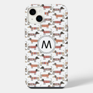 Dachshund Sausage Dog Monogram iPhone 14 Plus Case