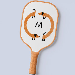 Dachshund Sausage Dog Monogram Pickleball Paddle