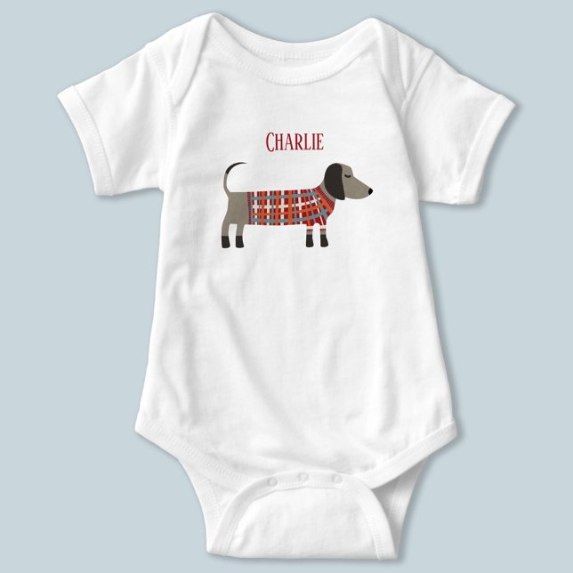 Dachshund Sausage Dog Name T-Shirt Baby Bodysuit (Creator Uploaded)