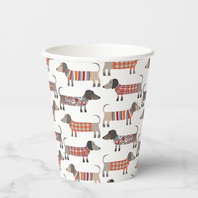 Dachshund Sausage Dog Paper Cups (Front)