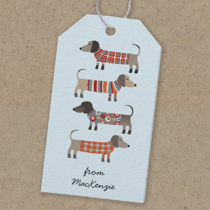 Dachshund Sausage Dog Personalised Gift Tags
