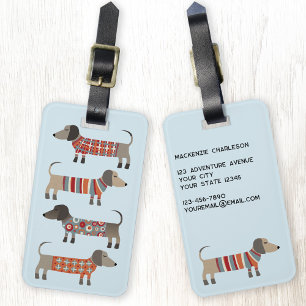 Dachshund Sausage Dog Personalised Luggage Tag