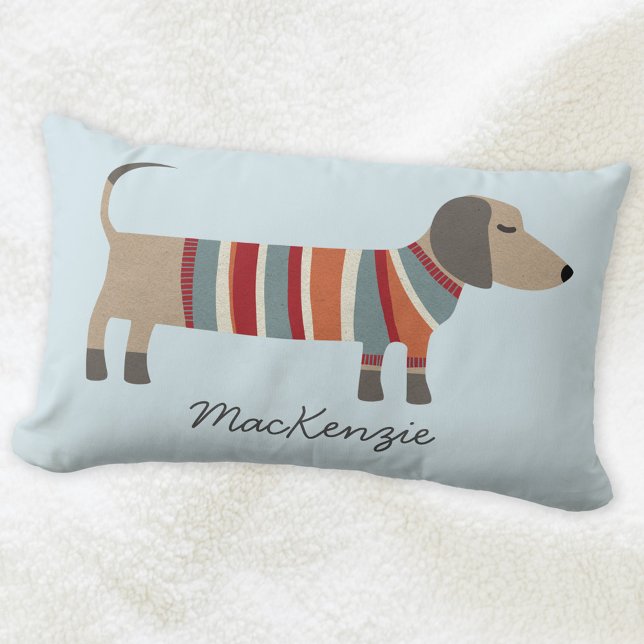 Dachshund Sausage Dog Personalised Lumbar Cushion (Creator Uploaded)