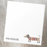 Dachshund Sausage Dog Personalised Notepad<br><div class="desc">Fun Dachshund Wiener or Sausage dogs in knitwear.  Change the name to customise.  Original art by Nic Squirrell.</div>