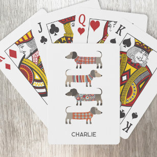 Dachshund Sausage Dog Personalised Playing Cards