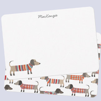 Dachshund Sausage Dog Personalised Stationery Card