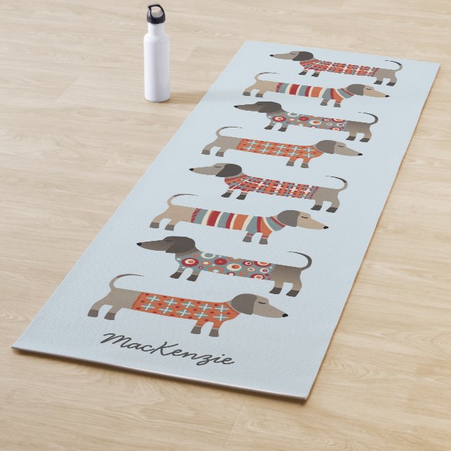 Dachshund Sausage Dog Personalised Yoga Mat (In Situ)