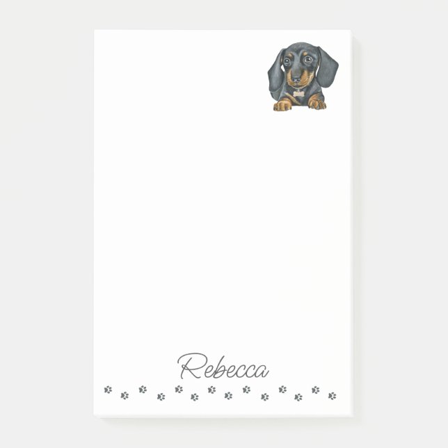 Dachshund Sausage Dog Personalized Post-It Notes (Front)