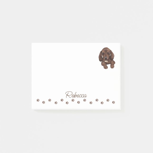 Dachshund Sausage Dog Personalized Post-It Notes (Front)