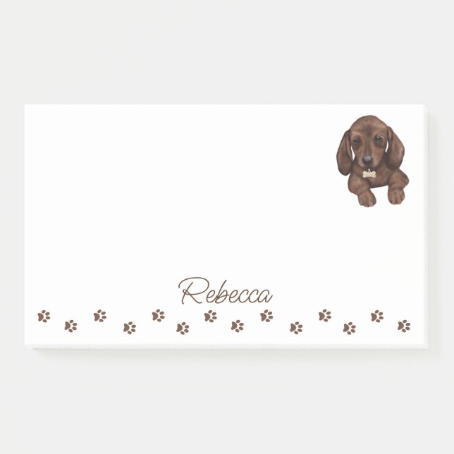 Dachshund Sausage Dog Personalized Post-It Notes (Front)