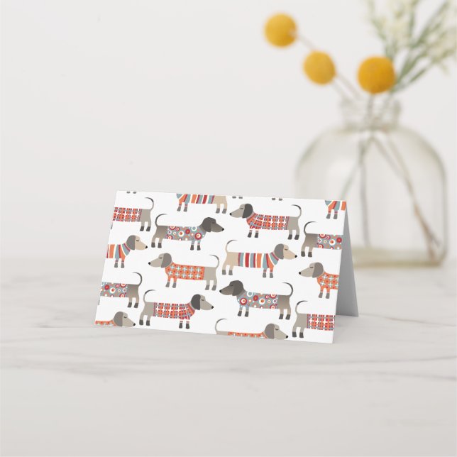 Dachshund Sausage Dog Place Card (Front)