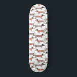 Dachshund Sausage Dog Skateboard<br><div class="desc">Cute little Dachshund sausage or wiener dogs in woolly knitwear. Perfect for dog lovers and dog walkers.</div>
