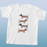 Dachshund Sausage Dog T-Shirt<br><div class="desc">Cute little Dachshund sausage or wiener dogs in woolly knitwear. Perfect for dog lovers and dog walkers.</div>